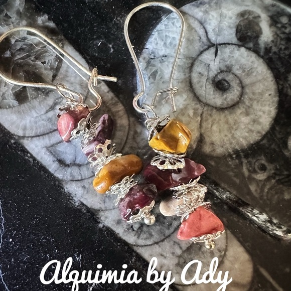 Alquimia Multicolor Stone Mookaite Earrings - Picture 1 of 1